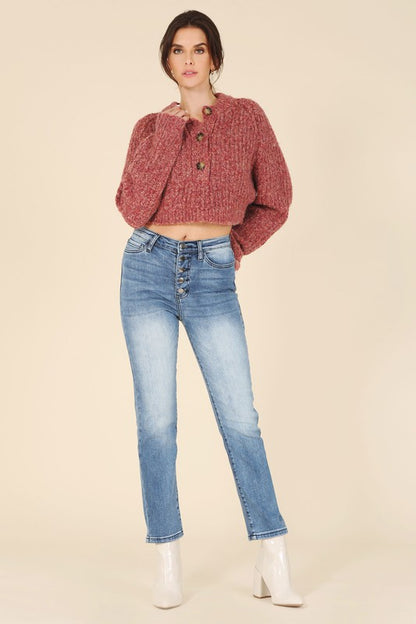 Melange Multicolor Sweater Top - steven wick