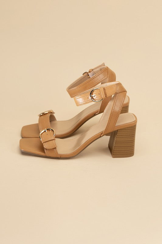 Treaty-S Open Toe Buckle Heeled Sandals - steven wick