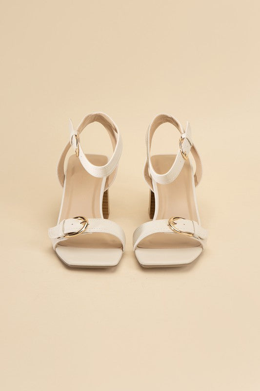 Treaty-S Open Toe Buckle Heeled Sandals - steven wick