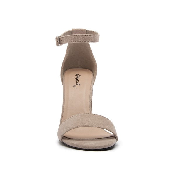 Cashmere Chunky Heel Pump Sandal with Open Toe Ankle Strap - steven wick