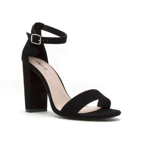 Cashmere Chunky Heel Pump Sandal with Open Toe Ankle Strap - steven wick