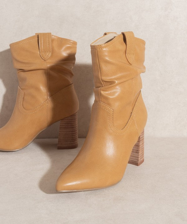 Slip On Western Styled Short Bootie - steven wick