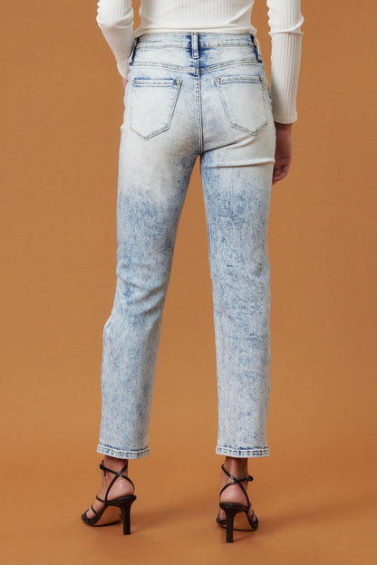 Acid Wash High Rise Distressed Skinny - steven wick