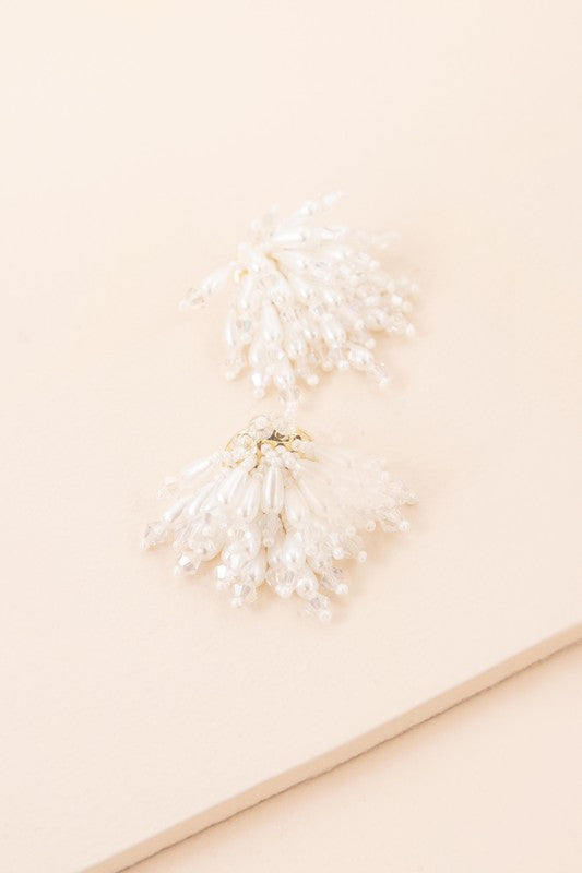 White Clear Bridal Flare Drop Earrings - steven wick