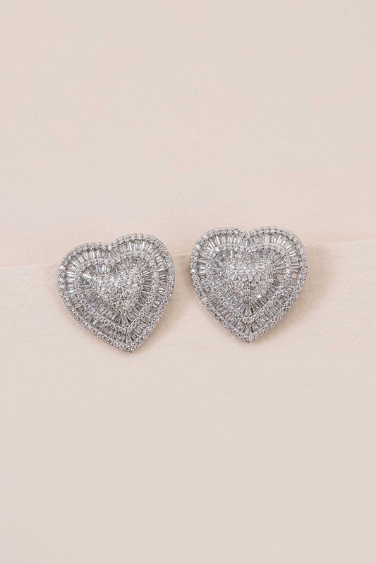 Sterling Silver Amiya Heart Statement Earrings - steven wick