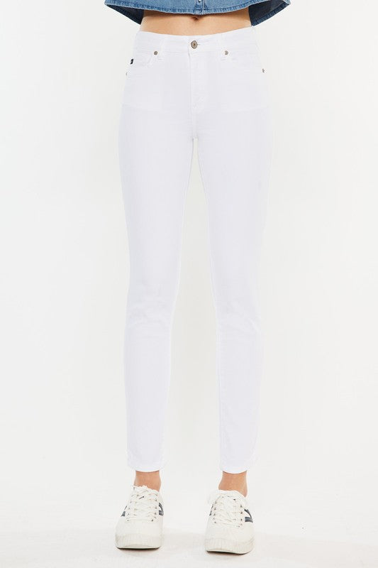 White High Rise Ankle Skinny Jeans - steven wick