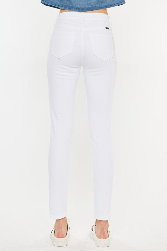 White High Rise Ankle Skinny Jeans - steven wick