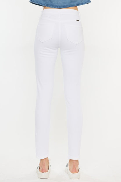 White High Rise Ankle Skinny Jeans - steven wick