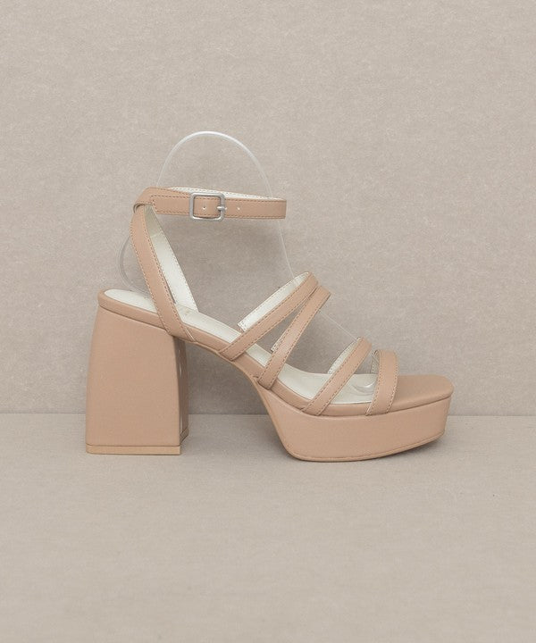 Talia Solid Color Strappy High Heel Platform Sandals - steven wick