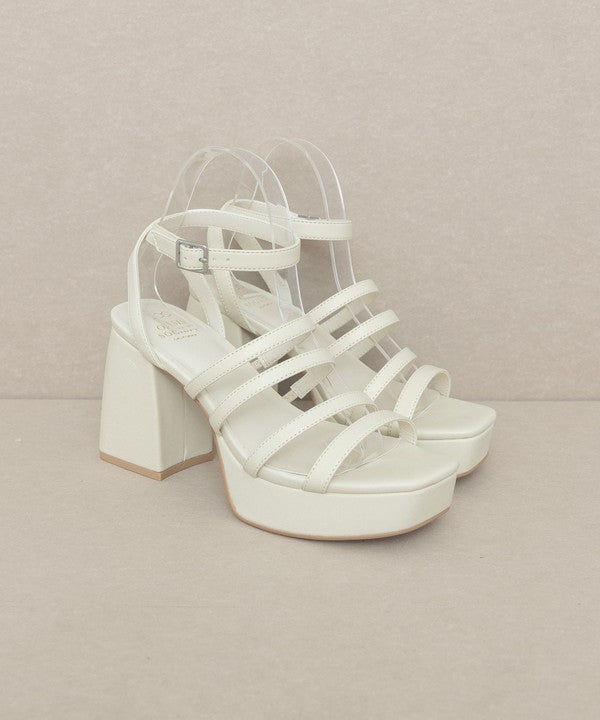 Talia Solid Color Strappy High Heel Platform Sandals - steven wick