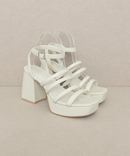 Talia Solid Color Strappy High Heel Platform Sandals - steven wick