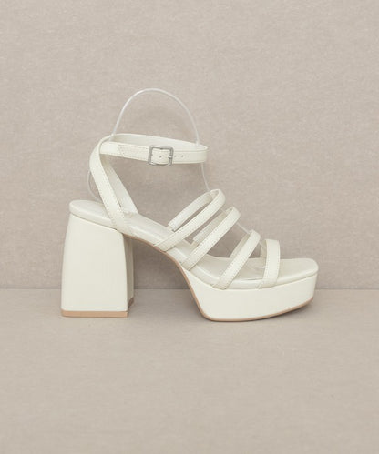 Talia Solid Color Strappy High Heel Platform Sandals - steven wick