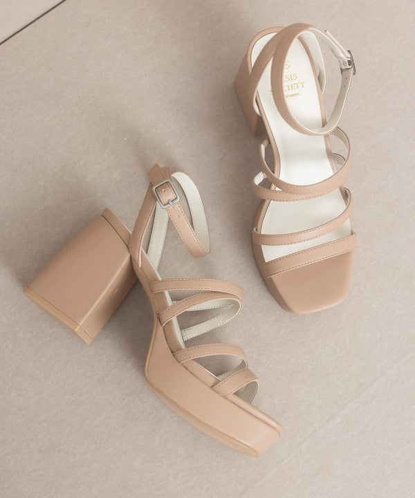 Talia Solid Color Strappy High Heel Platform Sandals - steven wick