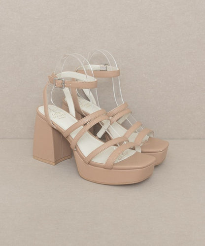 Talia Solid Color Strappy High Heel Platform Sandals - steven wick