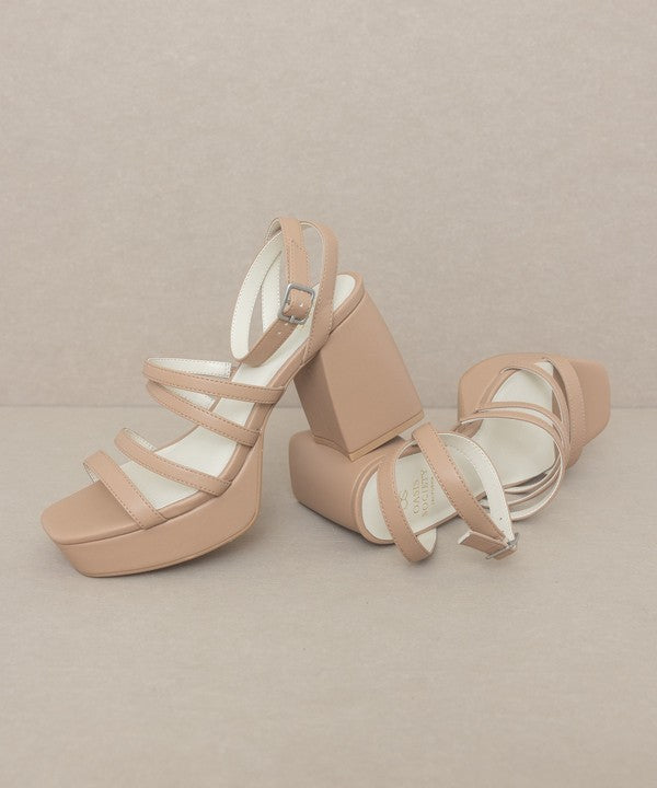 Talia Solid Color Strappy High Heel Platform Sandals - steven wick