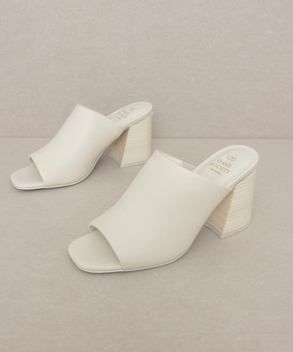 Kathleen Mule Block Heel Slip On Slides - steven wick