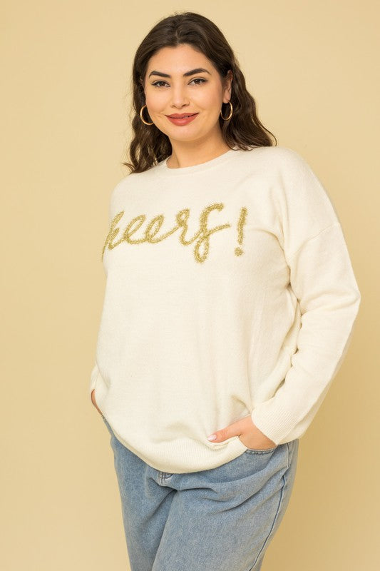 Plus Size Cheers Pullover Sweater - steven wick