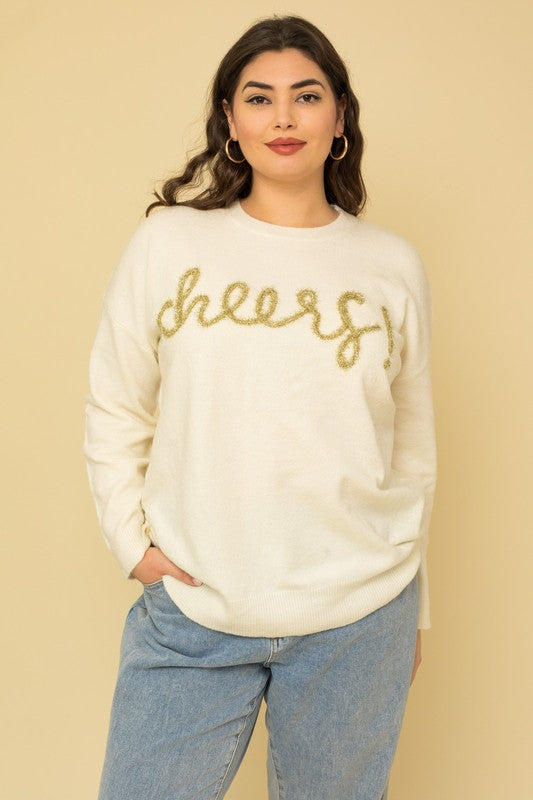 Plus Size Cheers Pullover Sweater - steven wick