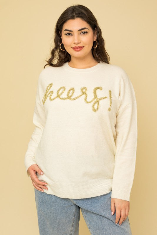 Plus Size Cheers Pullover Sweater - steven wick