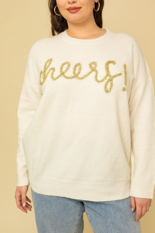 Plus Size Cheers Pullover Sweater - steven wick