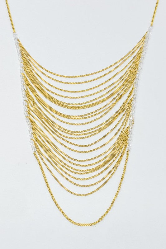 Gold Arched Chain Drop Necklace - steven wick