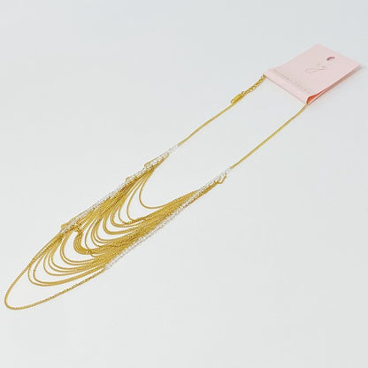 Gold Arched Chain Drop Necklace - steven wick