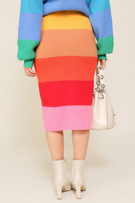 Rainbow skirt sweater hotsell