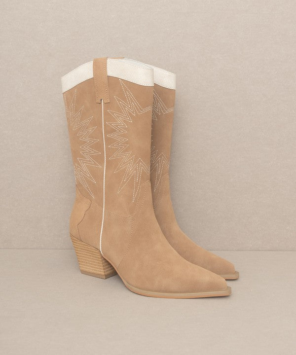 Halle Western Paneled Cowboy Boots - steven wick