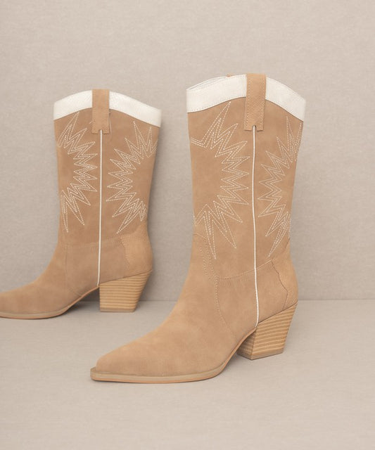 Halle Western Paneled Cowboy Boots - steven wick