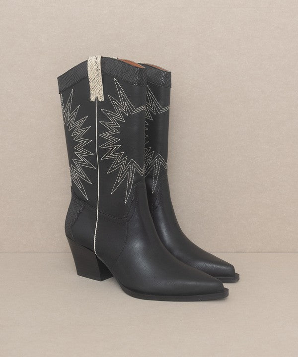 Halle Western Paneled Cowboy Boots - steven wick