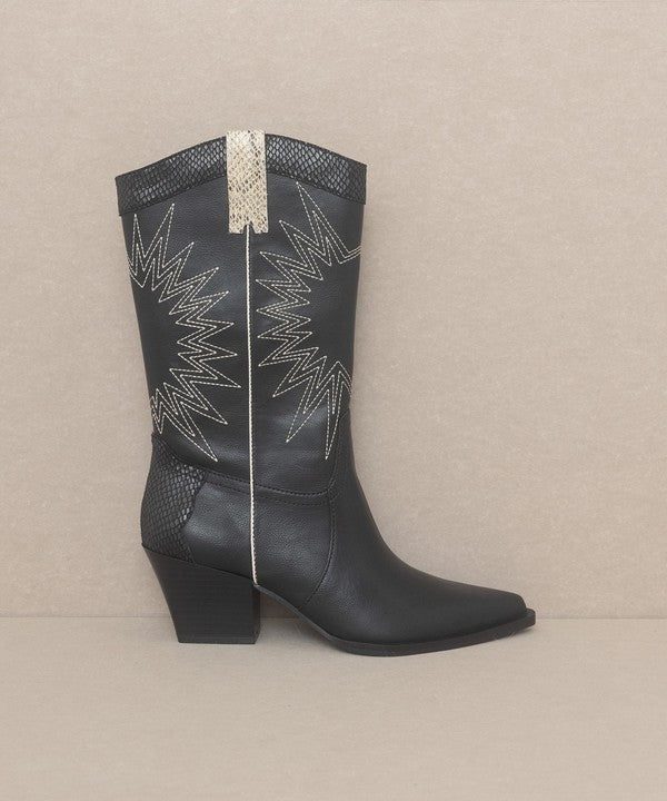 Halle Western Paneled Cowboy Boots - steven wick