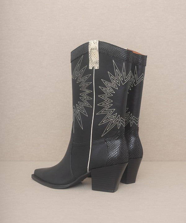 Halle Western Paneled Cowboy Boots - steven wick