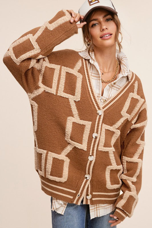 Chunky Oversized Long-Sleeved Reina Cardigan – STEVEN WICK