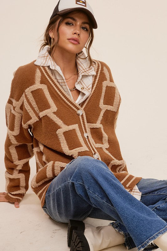 Chunky Oversized Long-Sleeved Reina Cardigan – STEVEN WICK