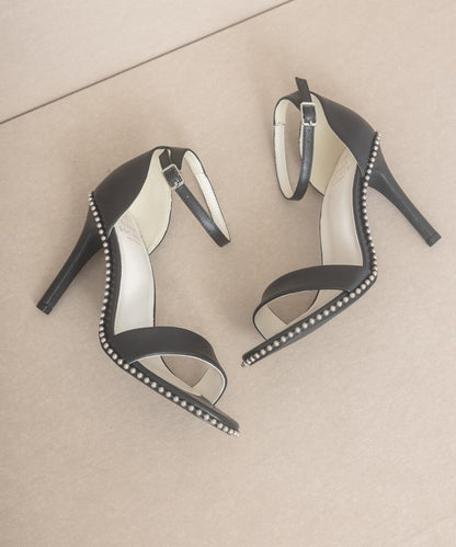 Dublin Metal Stud Open Toe Heels - steven wick