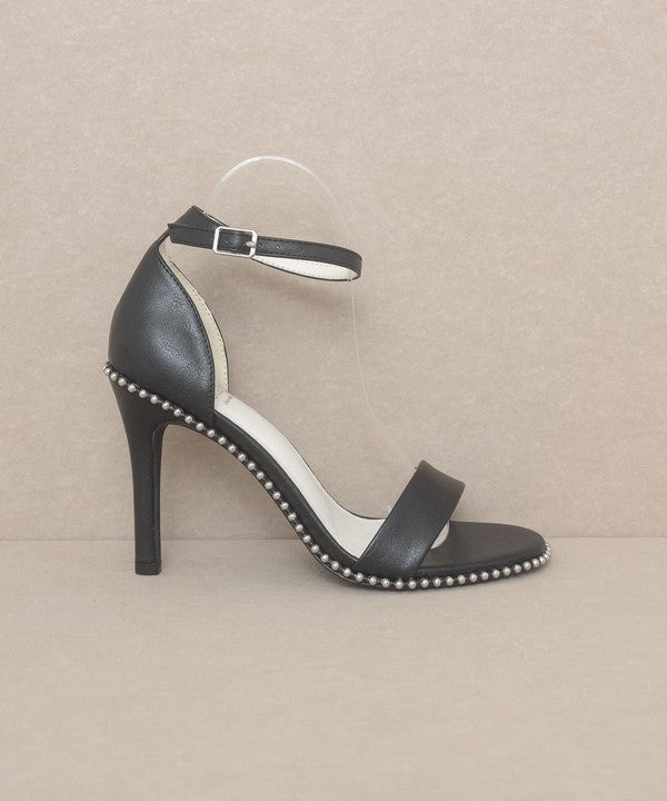 Dublin Metal Stud Open Toe Heels - steven wick