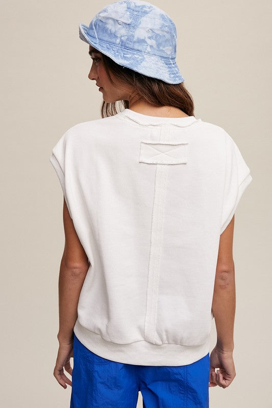 Short Sleeve Boxy Crew Neck Sweat Top - steven wick