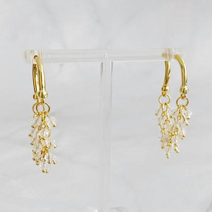 Golden Hoop Acrylic Pearl Beaded Earrings - steven wick