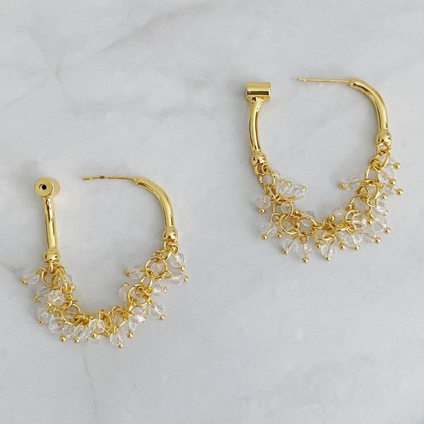 Golden Hoop Acrylic Pearl Beaded Earrings - steven wick