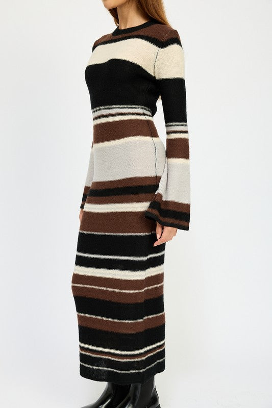 Striped Maxi Bodycon Dress - steven wick