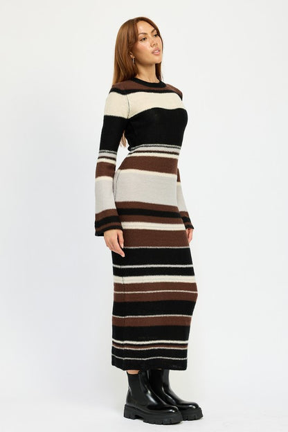 Striped Maxi Bodycon Dress - steven wick