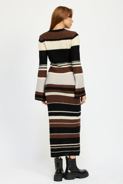 Striped Maxi Bodycon Dress - steven wick