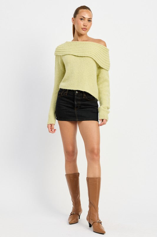 Sage Cowl Neckline Cropped Sweater - steven wick