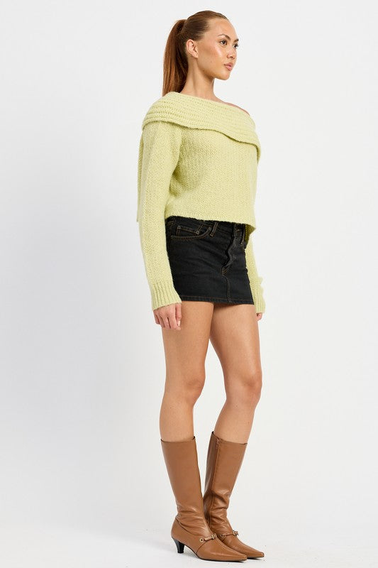 Sage Cowl Neckline Cropped Sweater - steven wick