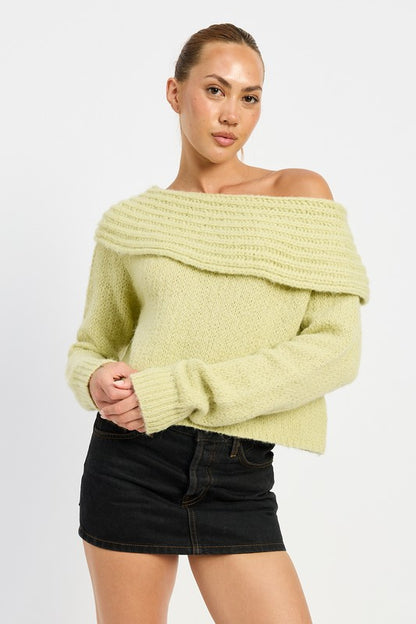 Sage Cowl Neckline Cropped Sweater - steven wick