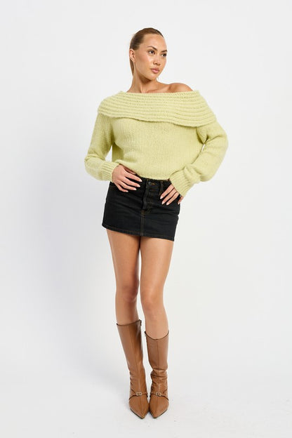 Sage Cowl Neckline Cropped Sweater - steven wick