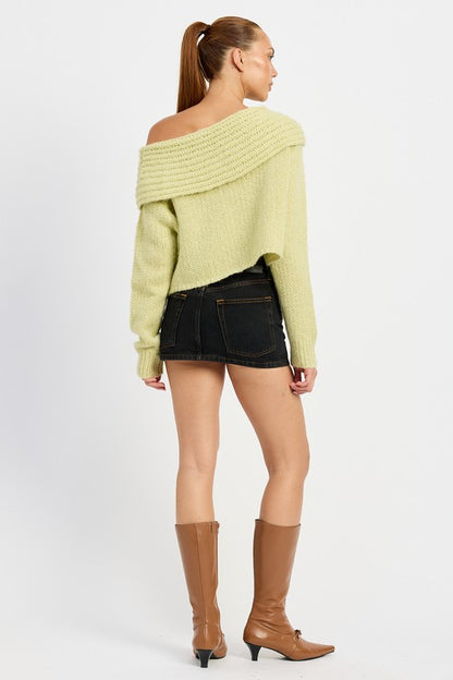 Sage Cowl Neckline Cropped Sweater - steven wick