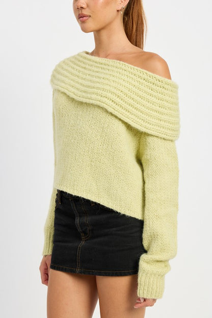 Sage Cowl Neckline Cropped Sweater - steven wick