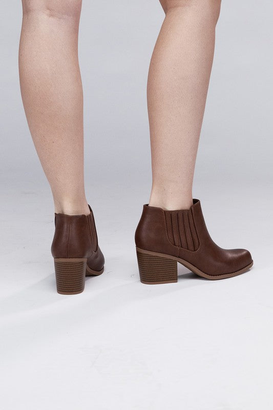 Block Heel Slip-on Ankle Booties - steven wick