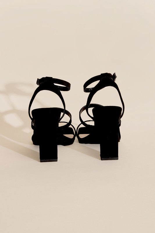 Black Silhouette Ankle Strap Heels - steven wick